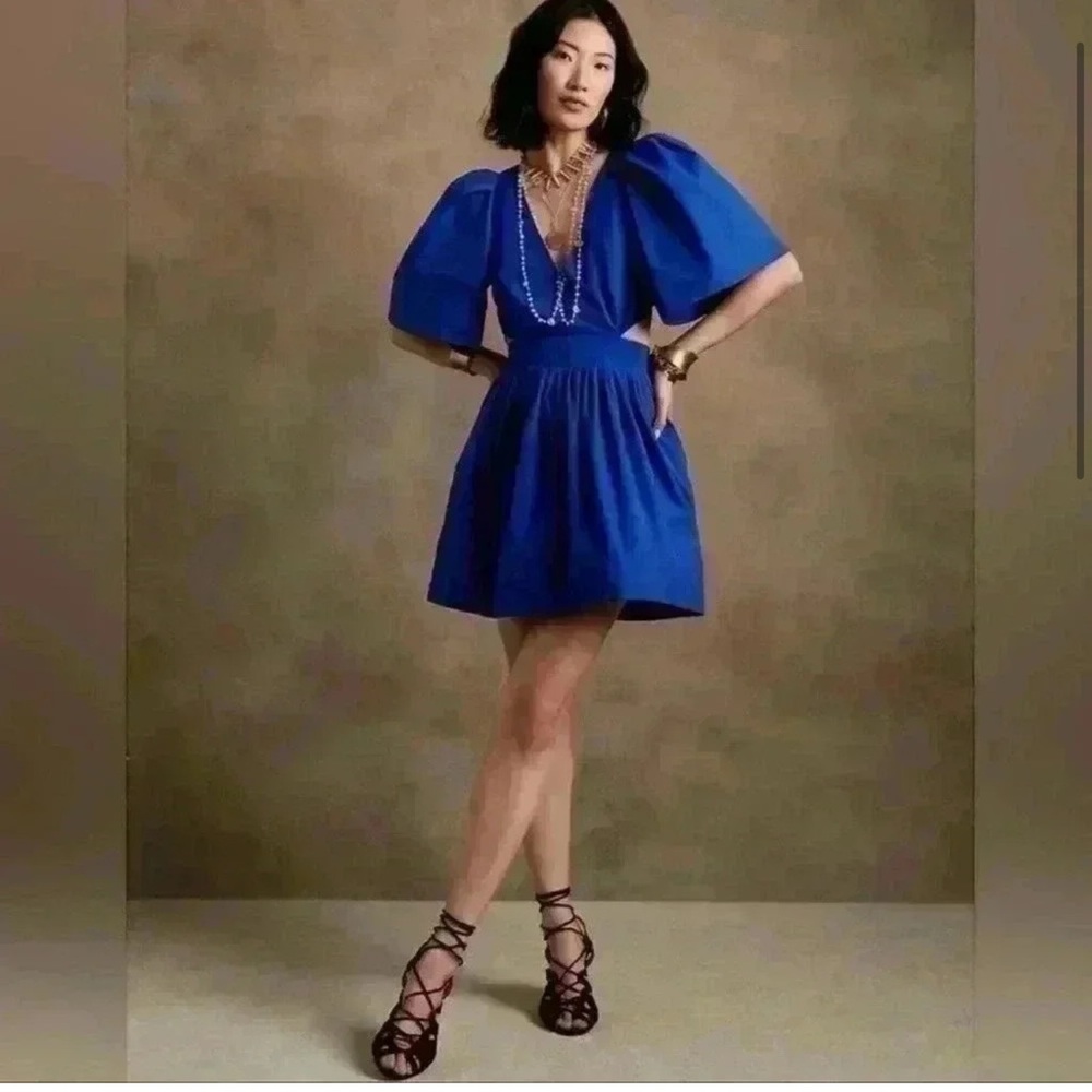 BNWT Banana Republic Blue Puff Sleeve Dress